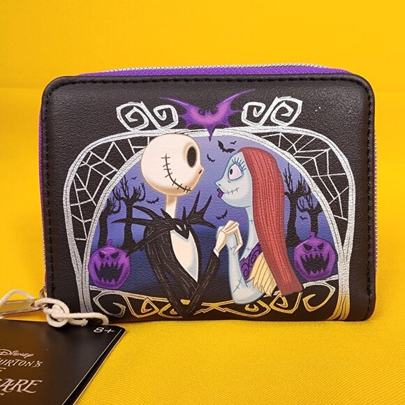 Loungefly The Nightmare Before Christmas Jack & Sally Pumpkin Frame Wallet NEW - Picture 1 of 12